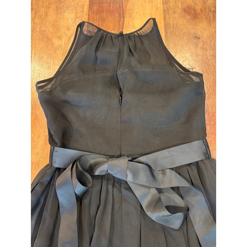 Adrianna Papell black chiffon halter fit & flare cocktail dress women size 2 - Picture 9 of 11
